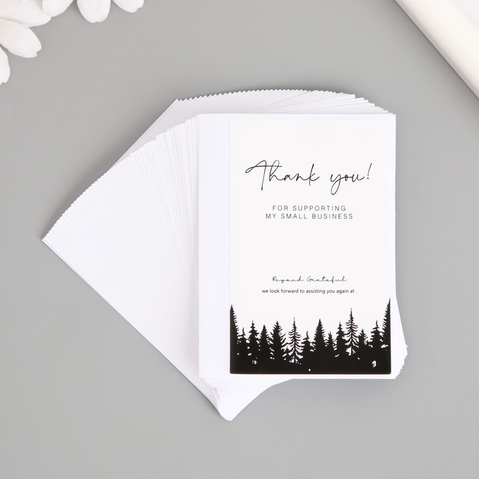 Наклейка бумага благодарность Наклейка бумага благодарность "Лес" набор 50 шт 8х5 см