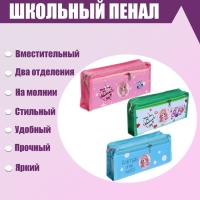 Пенал школьный "Аниме" на молнии, 2 отделения, МИКС Пенал школьный "Аниме" на молнии, 2 отделения, МИКС