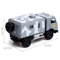 Грузовик металлический &laquo;КАМАЗ. Омон&raquo;, инерционный, 1:52, открываются двери, звуковые и световые эффекты, цвет серый