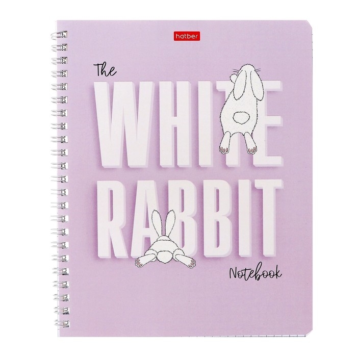 Тетрадь 48 листов в клетку, на гребне Тетрадь 48 листов в клетку, на гребне "Следуй за белым кроликом", обложка мелованный картон, блок 65 г/м2, МИКС