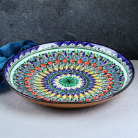 Ляган Риштанская Керамика "Узоры", 32 см, синий Ляган Риштанская Керамика "Узоры", 32 см, синий