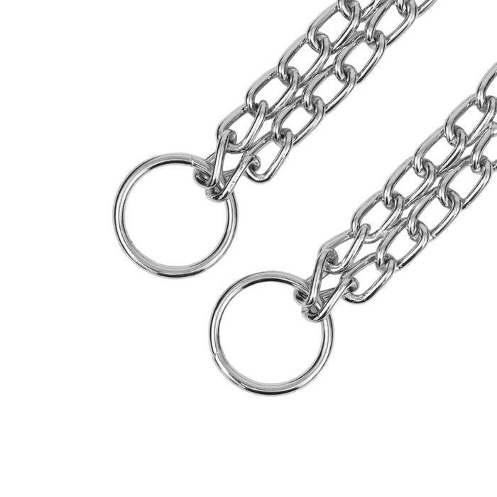 Ошейник - удавка металлический двухрядный, 45 см, толщина проволоки 2 мм