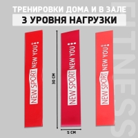 Новый год. Набор фитнес-резинок ONLYTOP &laquo;НГ&raquo;: нагрузка 10, 14, 22 кг, 3 шт., 30х5 см