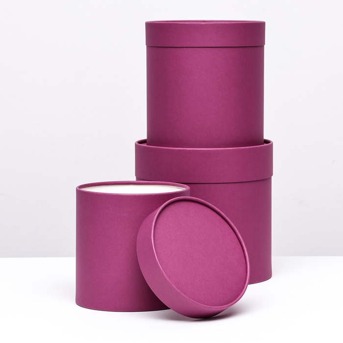 Набор коробок 3 в 1 без окна, сливовый 20 х 20 - 16 х 16 см Набор коробок 3 в 1 без окна, сливовый 20 х 20 - 16 х 16 см