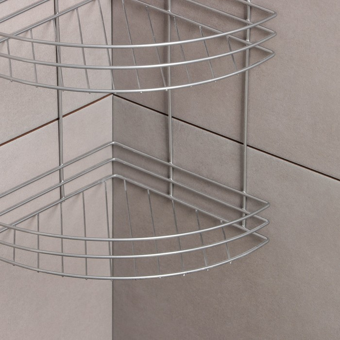 Полка угловая 3-х ярусная, 20×20×49 см, цвет хром Полка угловая 3-х ярусная, 20×20×49 см, цвет хром