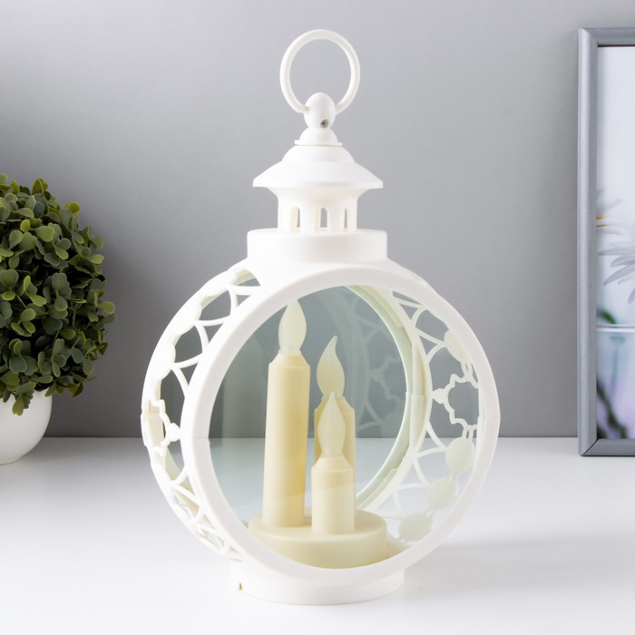 Ночник Ночник "Свечи" LED белый 9,7х16,5х25 см, батарейки AAAх2 (не в комплекте), свечение желтое