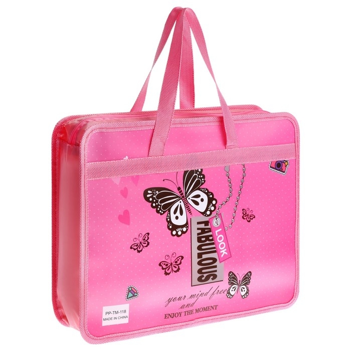 Папка с ручками пластиковая А4, 37 х 22 х 5 см Папка с ручками пластиковая А4, 37 х 22 х 5 см "Фантазия"