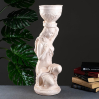 Фигура "Девушка сидя кашпо на голове" состаренный 0,8 л / 24х64х20см Фигура "Девушка сидя кашпо на голове" состаренный 0,8 л / 24х64х20см