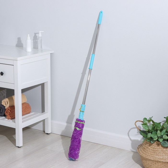 Швабра с отжимом Доляна, насадка из микрофибры &laquo;Плетенка&raquo; 80 гр, стальная ручка 119 см