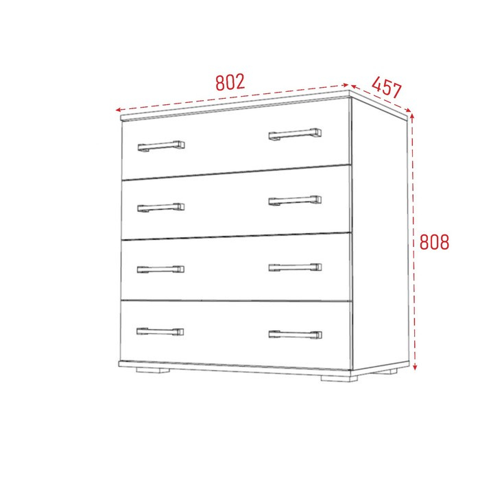 Комод Сопрано, 802х457х808, Анкор светлый