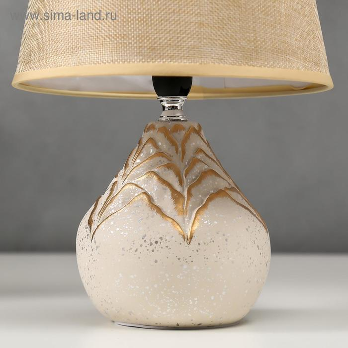 Лампа настольная 16240/1WT-GD E14 40Вт бежевый 20х20х30 см RISALUX