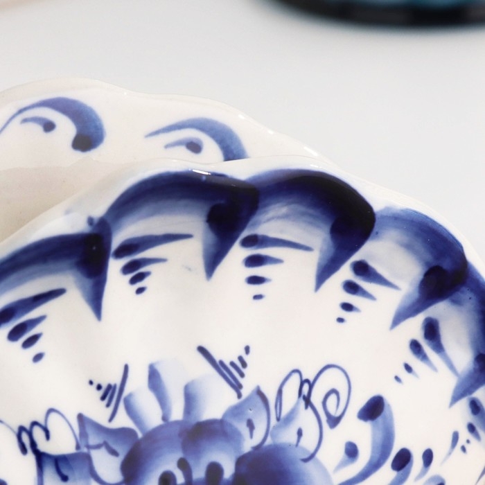 Салфетница &laquo;Ракушка&raquo;,  гжель