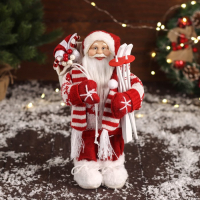 Дед Мороз "В вязаном костюме, с лыжами и мешком" 30 см Дед Мороз "В вязаном костюме, с лыжами и мешком" 30 см