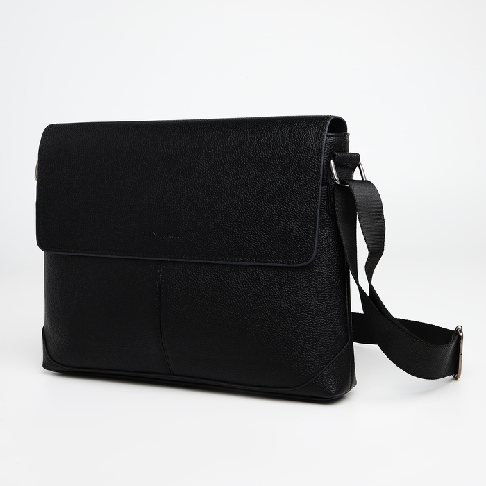 Сумка мужская деловая TEXTURA, 2 наружных кармана, цвет чёрный Сумка мужская деловая TEXTURA, 2 наружных кармана, цвет чёрный