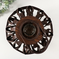 Подсвечник дерево на 1 свечу "Петельки" тёмно-коричневый 10х34х30 см Подсвечник дерево на 1 свечу "Петельки" тёмно-коричневый 10х34х30 см