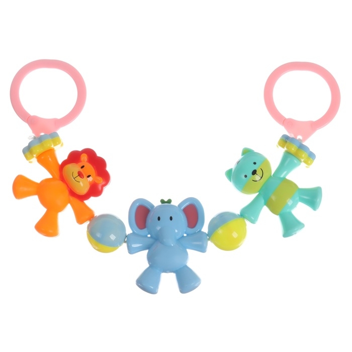 Растяжка на коляску/кроватку «Друзья», 3 игрушки с погремушками, цвет МИКС, Крошка Я Растяжка на коляску/кроватку «Друзья», 3 игрушки с погремушками, цвет МИКС, Крошка Я