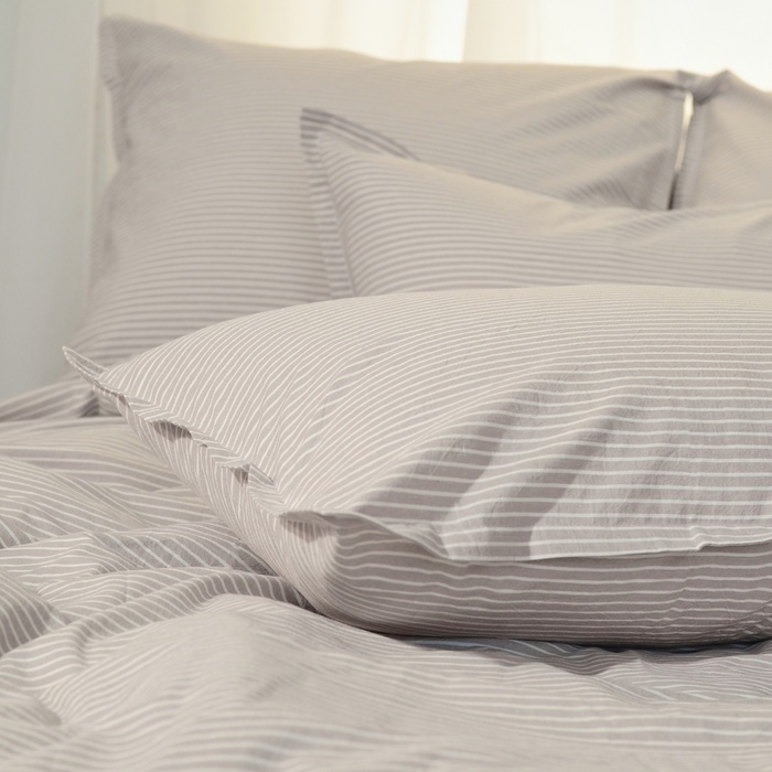 Наволочка SL Home Cotton 50*70+2 см, цв.бежевый/белый, 100% жатый хлопок