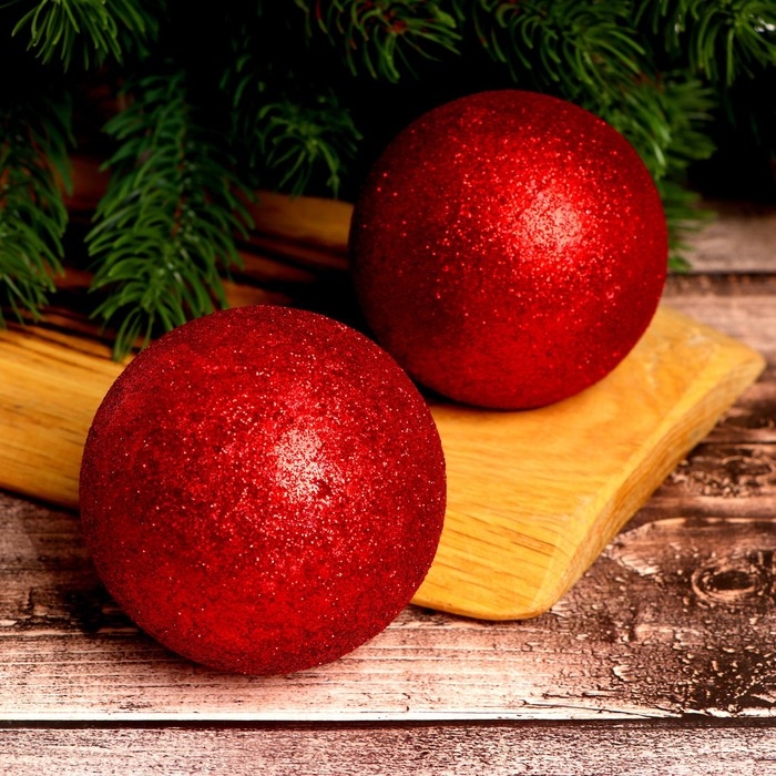 Фигурка для поделок и декора &laquo;Шар&raquo;, набор 2 шт., размер 1 шт: 7 см, цвет красный