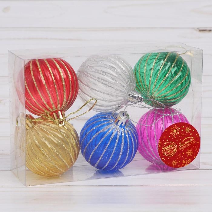 Набор шаров пластик d-6 см, 6 шт Набор шаров пластик d-6 см, 6 шт "Вечеринка" микс