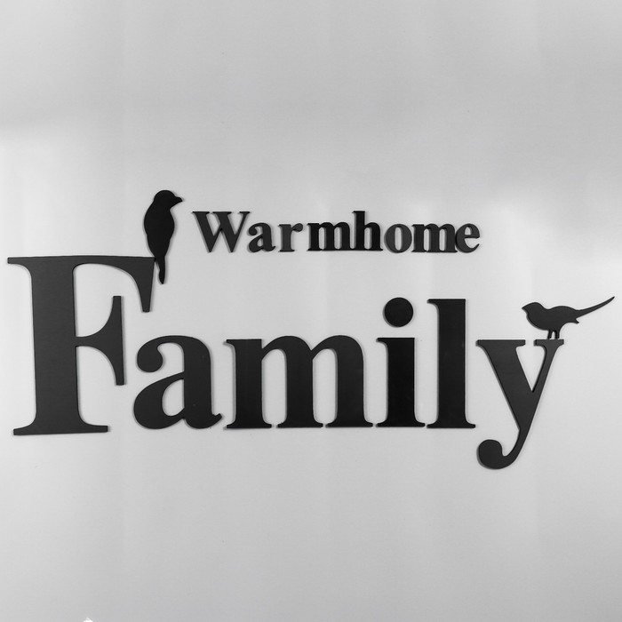 Фоторамка пластик на 7 фото+надпись+полочка Фоторамка пластик на 7 фото+надпись+полочка "Family. Птицы" сине-белые набор 86х186 см