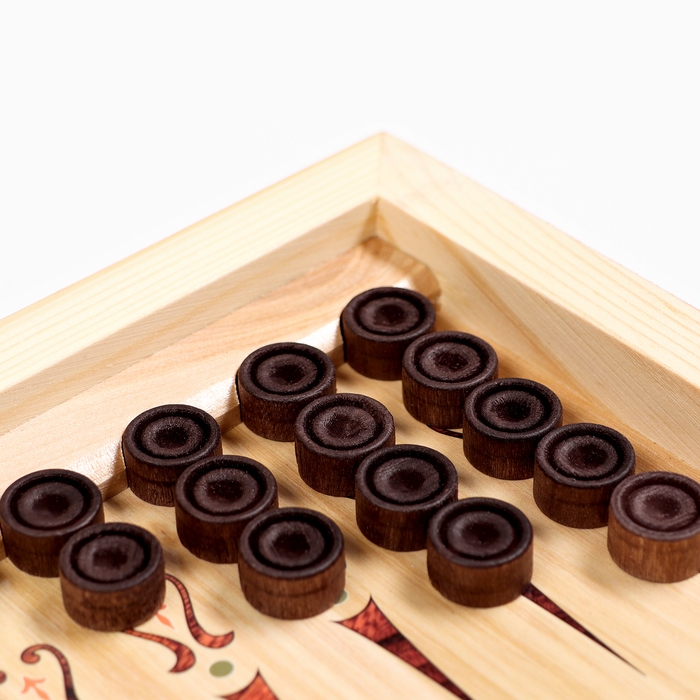 Нарды деревянные большие, настольная игра Нарды деревянные большие, настольная игра "Волк-21", 40 х 40 см, с шашками