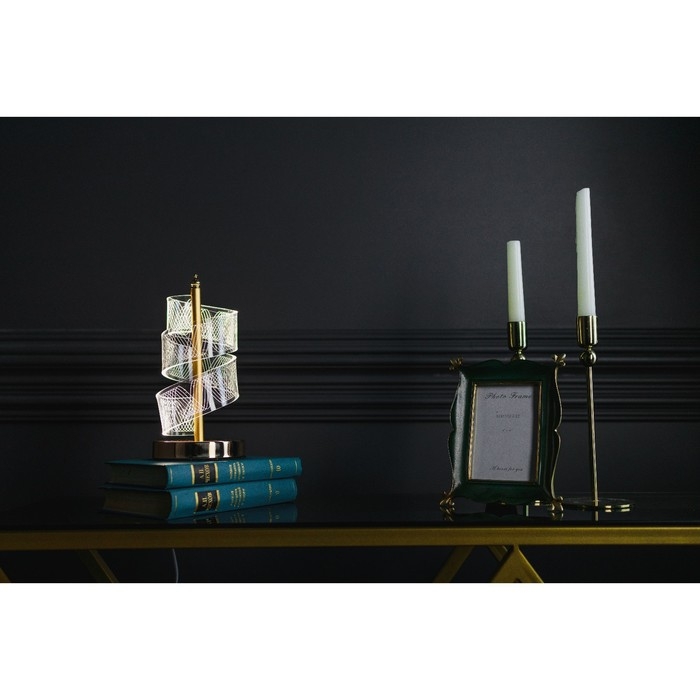 Настольная лампа "Спираль" LED 5Вт золото 11х11х25 см RISALUX