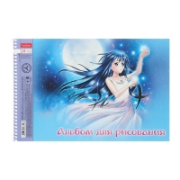 Альбом для рисования А4 24 листа на гребне "Волшебный мир", аниме, обложка мелованный картон, матовая ламинация, блок офсет,на отрыве,5В, МИКС Альбом для рисования А4 24 листа на гребне "Волшебный мир", аниме, обложка мелованный картон, матовая ламинация, блок офсет,на отрыве,5В, МИКС