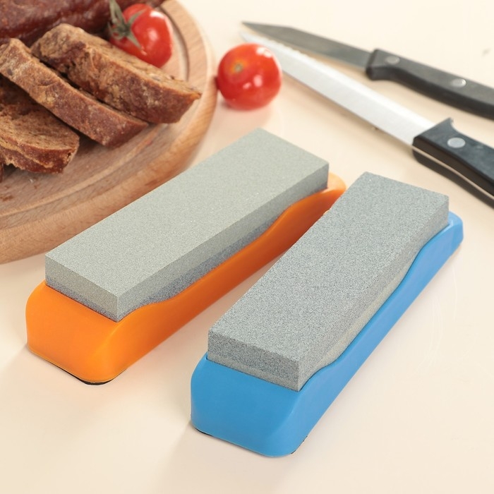 Точильный камень Доляна «Стоун», 14,7 см, цвет МИКС Точильный камень Доляна «Стоун», 14,7 см, цвет МИКС