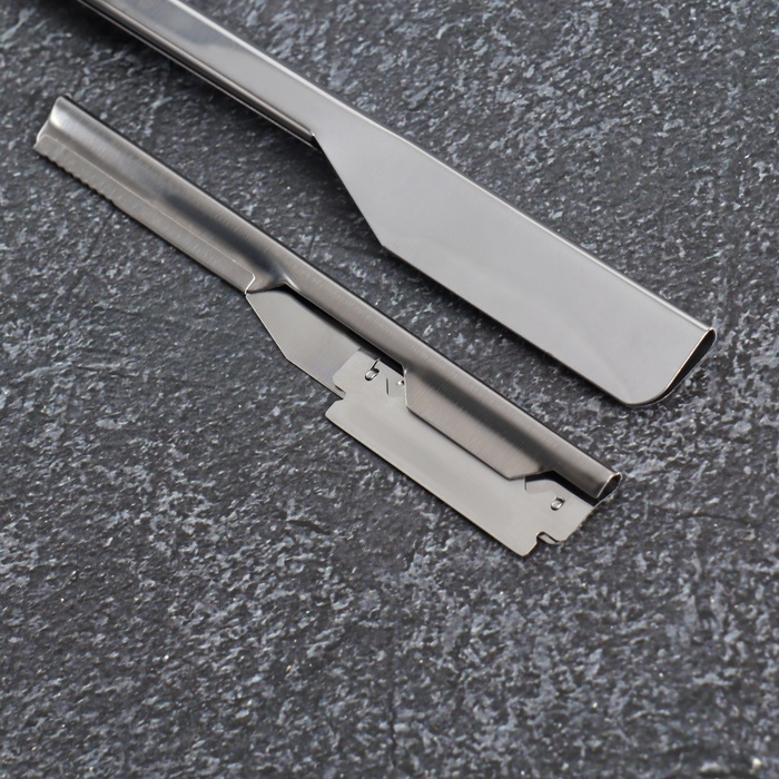 Опасная бритва, шаветт, без лезвия, 24 &times; 2,5 &times; 1,3 см, пластиковая, цвет белый/серебристый