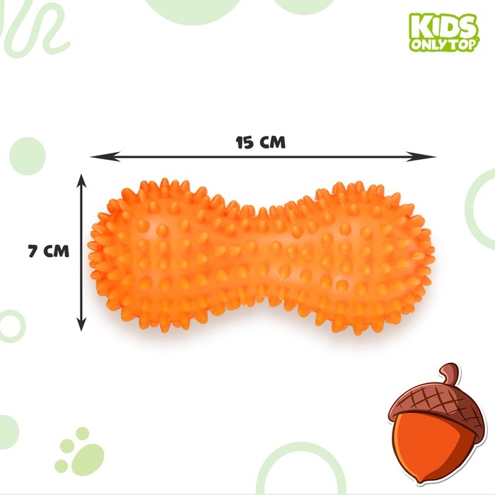 Мяч массажный ONLYTOP &laquo;Белочка&raquo;, двойной, цвет оранжевый