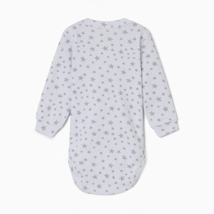 Боди с длинным рукавом, цвет звезды серые, рост 68 см
