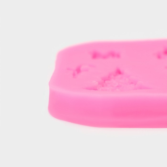 Молд новогодний &laquo;Новогодняя суета&raquo;, силикон, 8&times;1,1 см, цвет розовый