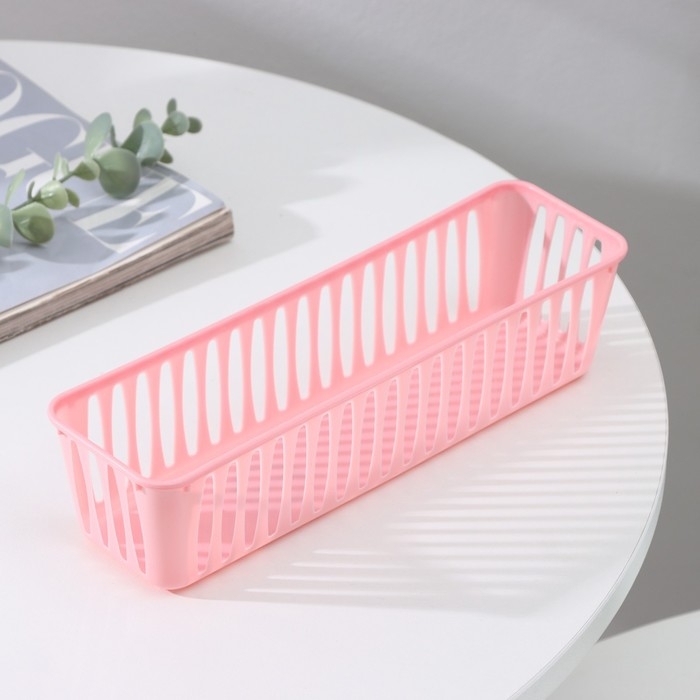 Корзина для хранения Доляна &laquo;Вертикаль&raquo;, пластик, 25&times;7&times;6 см, цвет МИКС