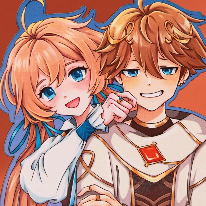 Фигурка аниме &laquo;Близнецы&raquo;, 11,4 х 14 см, дерево