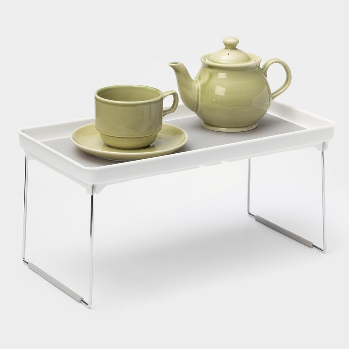 Столик - поднос для подачи Griten, складной, 36,2&times;19&times;3,7 см, цвет белый