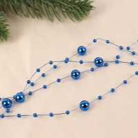 Бусы на ёлку 2 м d-7 мм "Бусины нити" синий