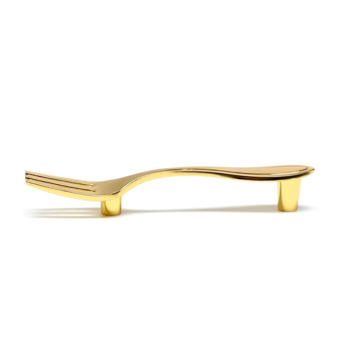 Ручка-скоба "Вилка" CAPPIO RSC002, м/о 76 мм, цвет золото