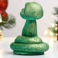 Новый год. Символ 2025. Фигура "Змея Полоз" светло-зеленая, 6х5см