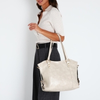 Сумка-шопер женская на молнии, цвет бежевый Сумка-шопер женская на молнии, цвет бежевый