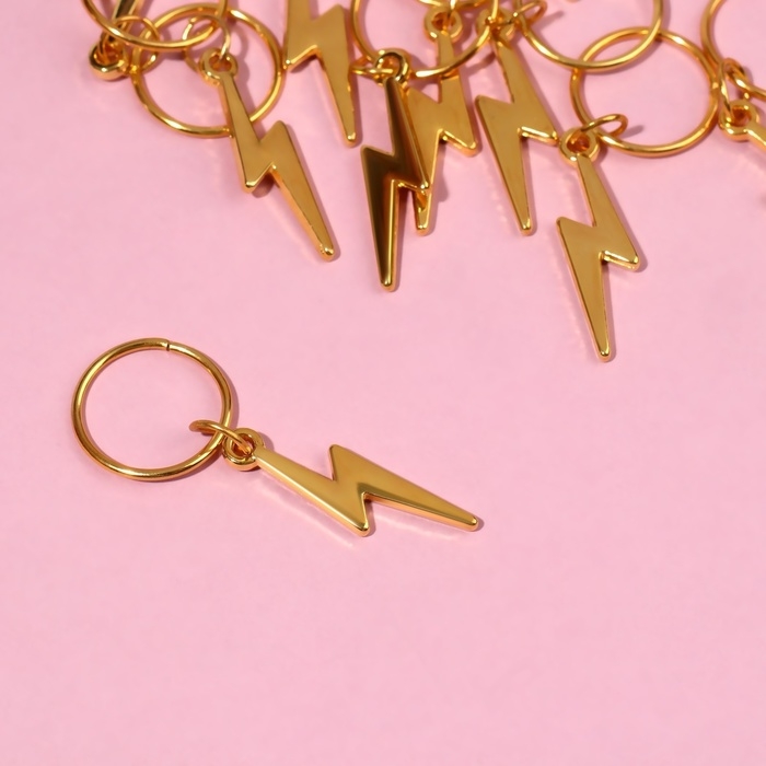 Пирсинг для волос «Молния», 4,1 × 1,3 см, 10 шт, цвет золотистый Пирсинг для волос «Молния», 4,1 × 1,3 см, 10 шт, цвет золотистый