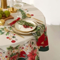 Скатерть Этель &laquo;Рождественский венок&raquo;, d=150 см, 100% хл, саржа 190 г/м2