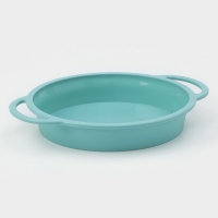 Форма для выпечки &laquo;Круг с ручками&raquo;, силикон, 30,5&times;25&times;4,7 см (внутренний диаметр 24,7 см), цвет бирюзовый