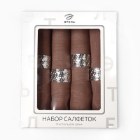 Набор салфеток с декорат. кольцами Этель Sand 40х40 см - 4 шт, 100% лён Набор салфеток с декорат. кольцами Этель Sand 40х40 см - 4 шт, 100% лён