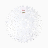 Новый год. Салфетка новогодняя сервировочная Доляна Снежинка, цвет серебро, d 38 см