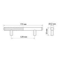 Ручка-рейлинг CAPPIO EPHRAM, м/о 128 мм, цвет серый