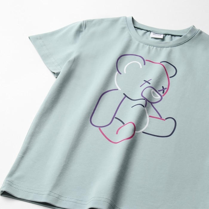 Футболка детская MINAKU "Gummy bear", цвет аквамарин, рост 98 см