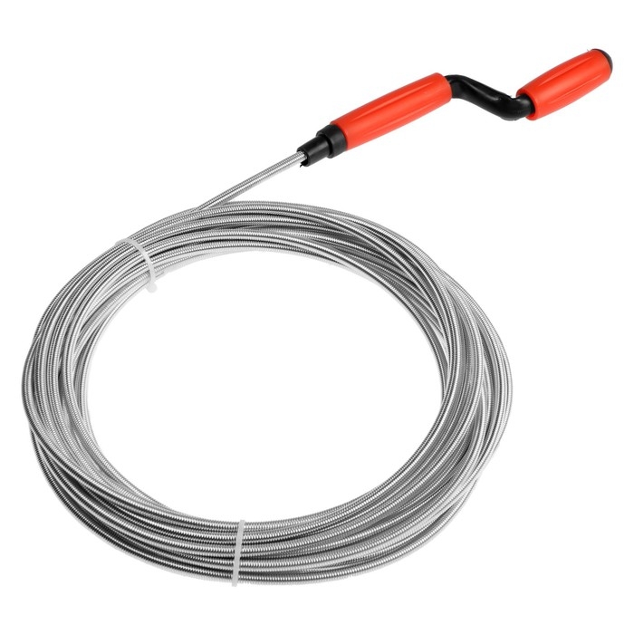 Трос сантехнический ZEIN engr, оцинкованный, с вращающейся ручкой, d=6 мм, L=10 м