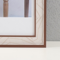 Фоторамка пластик 30х40 см "Абстракция из линий на белом" кофе 1,5х33,6х43,6 см