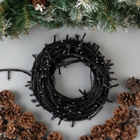 Гирлянда &laquo;Нить&raquo; 20 м, IP44, тёмная нить, 200 LED, свечение зелёное, 8 режимов, 220 В