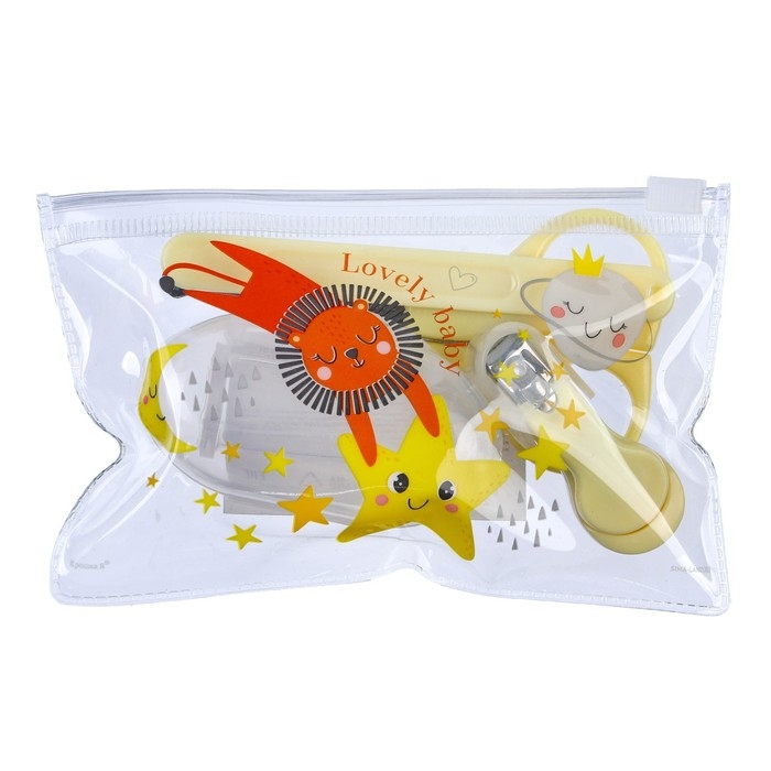 Набор маникюрный детский «Наше Чудо», 4 предмета: ножнички, книпсер, пилочка, щётка Набор маникюрный детский «Наше Чудо», 4 предмета: ножнички, книпсер, пилочка, щётка